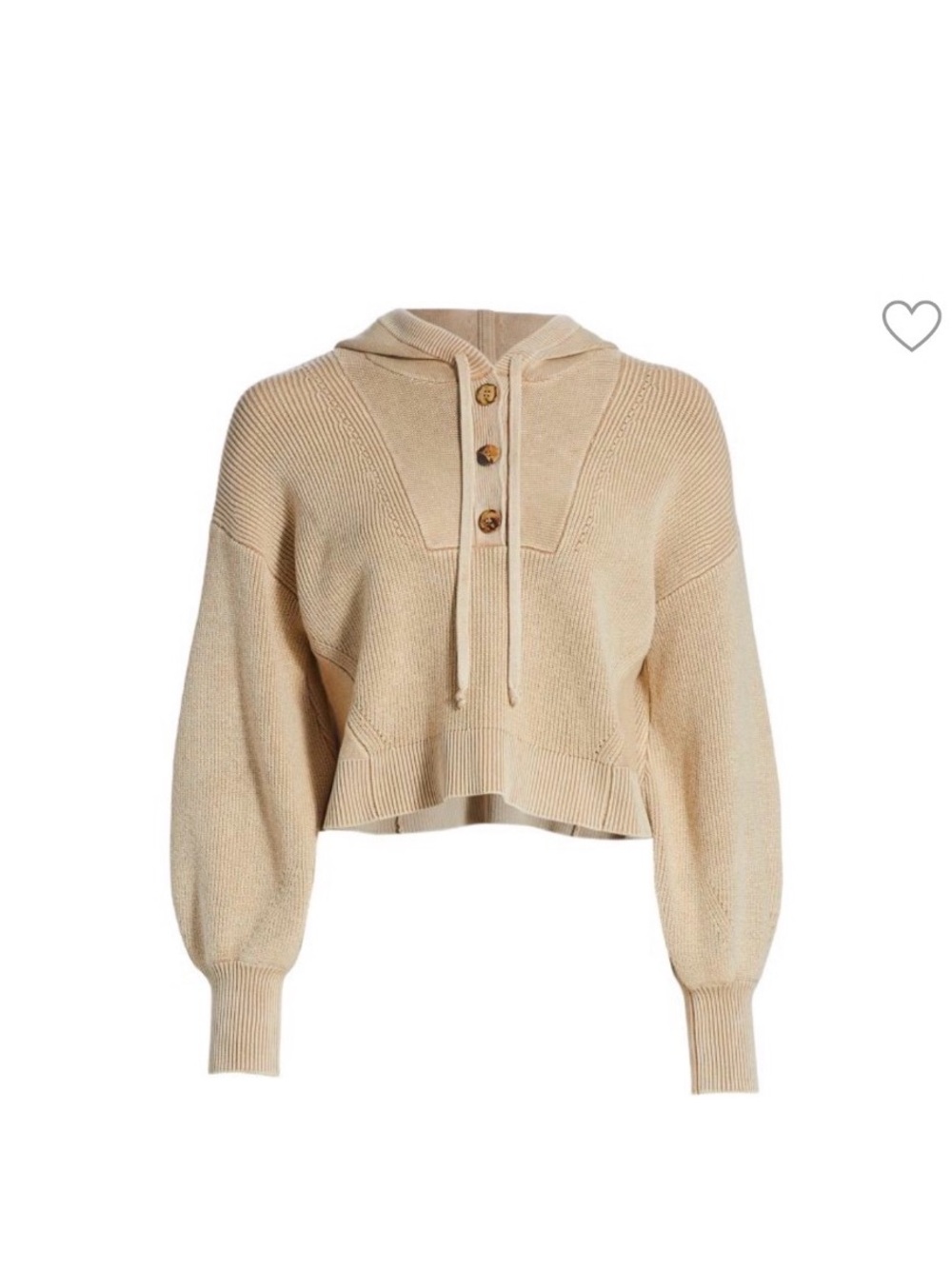 Veronica Beard Ursina Ribbed Knit Oversized Semi Cropped Hoodie
Size XS